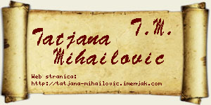 Tatjana Mihailović vizit kartica